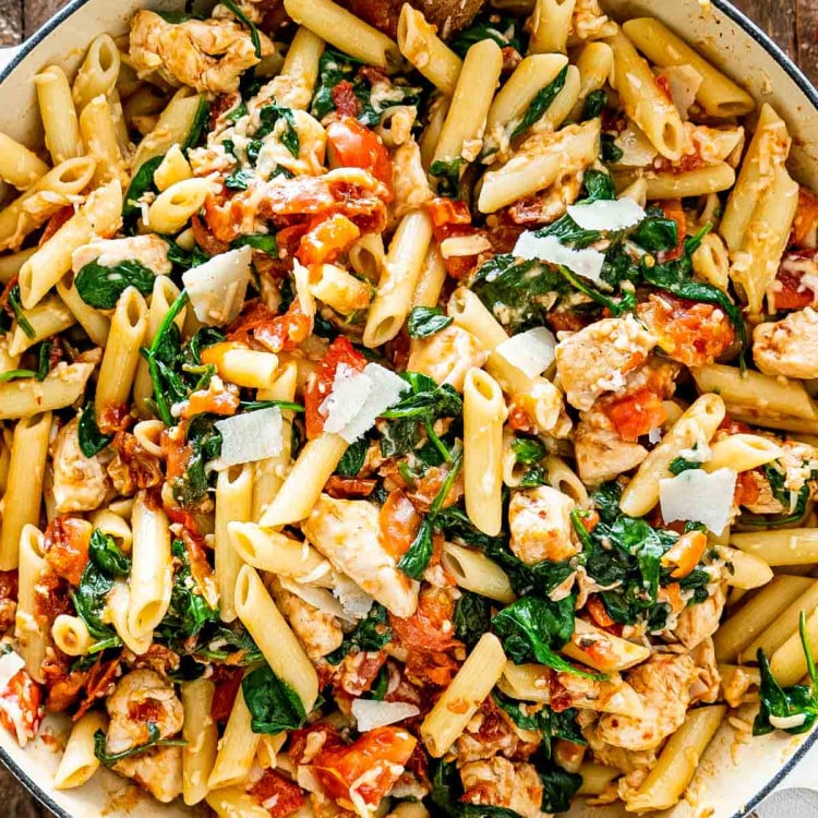Chicken Spinach Tomato Pasta Recipe