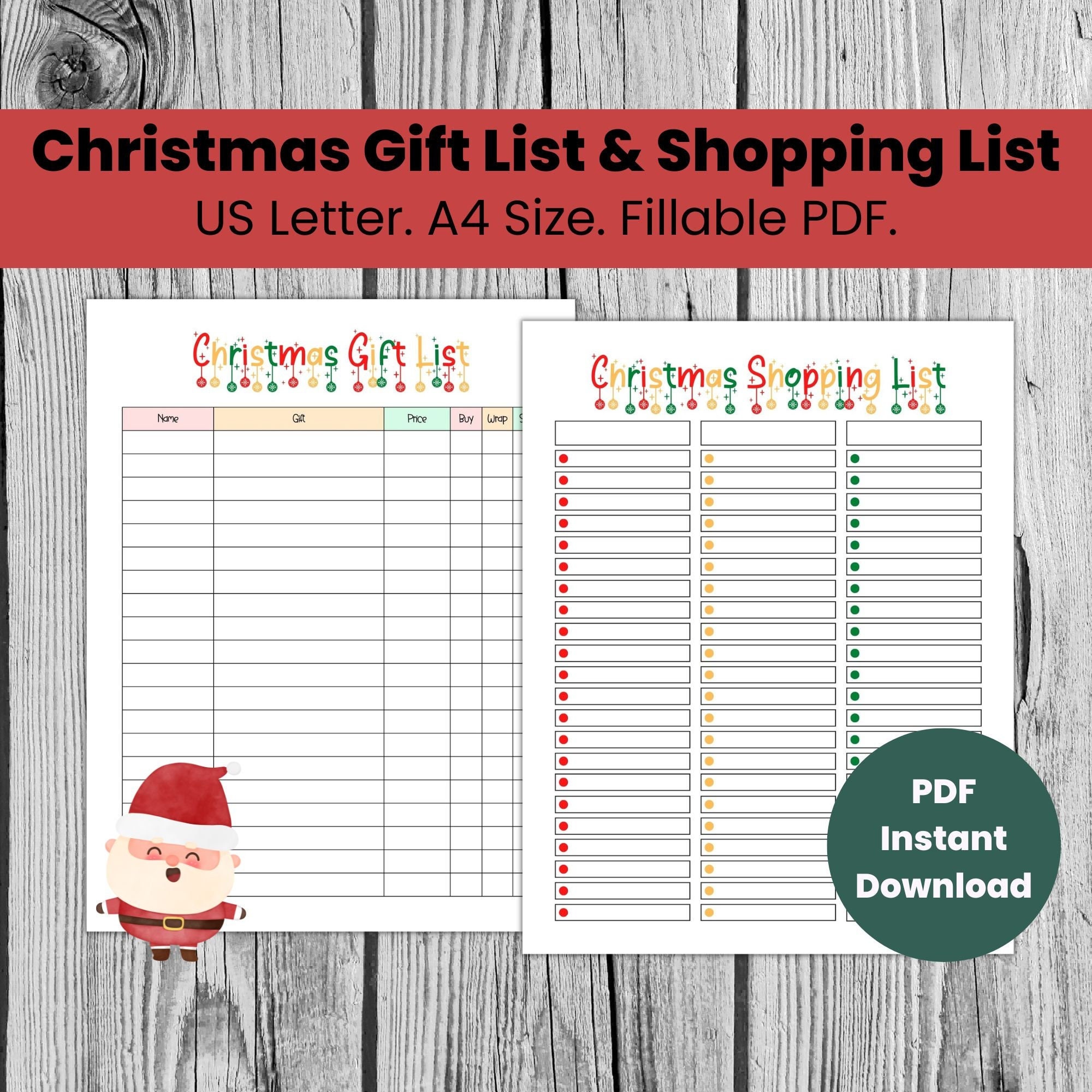 Christmas Shopping List Template Printable