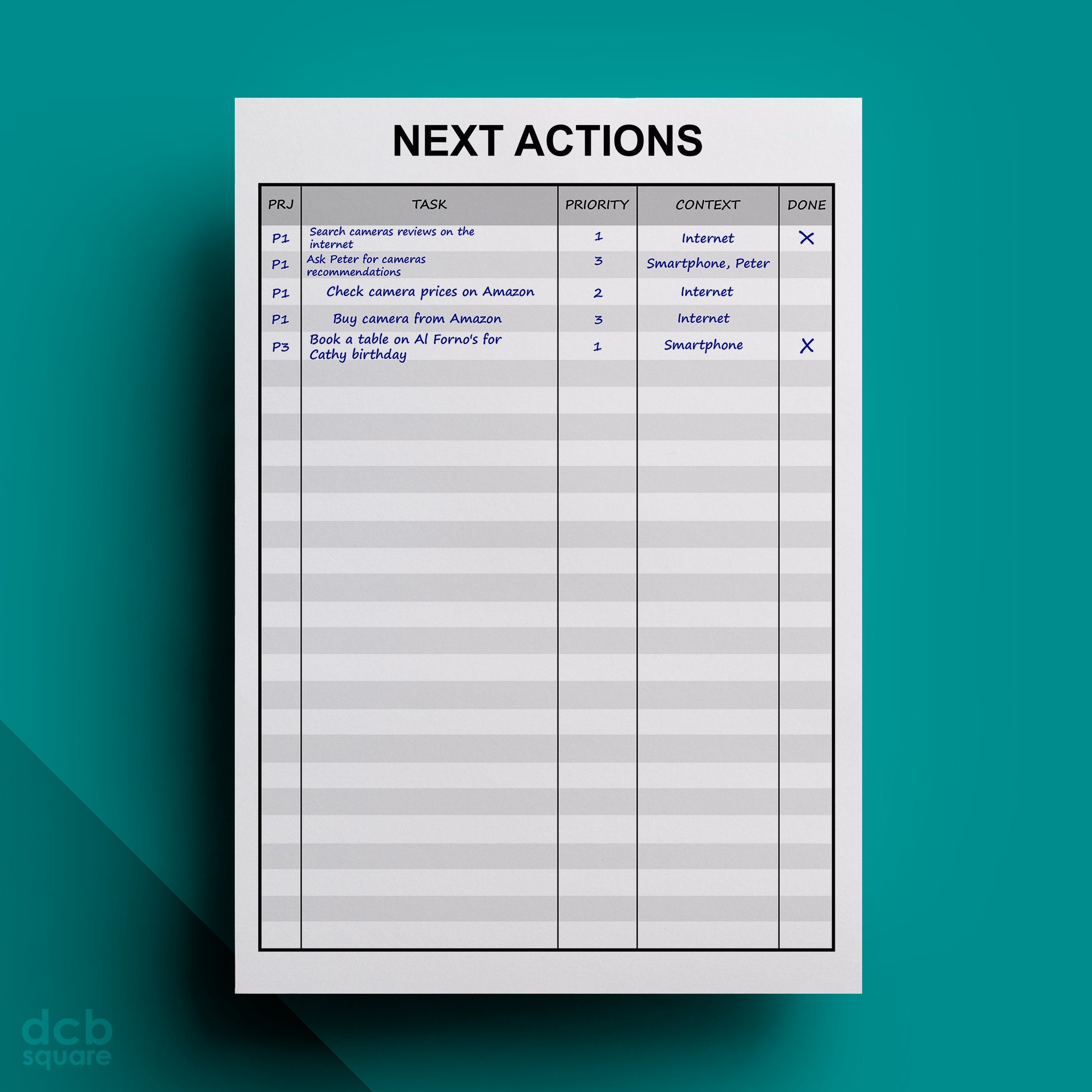 Gtd Next Action List Template