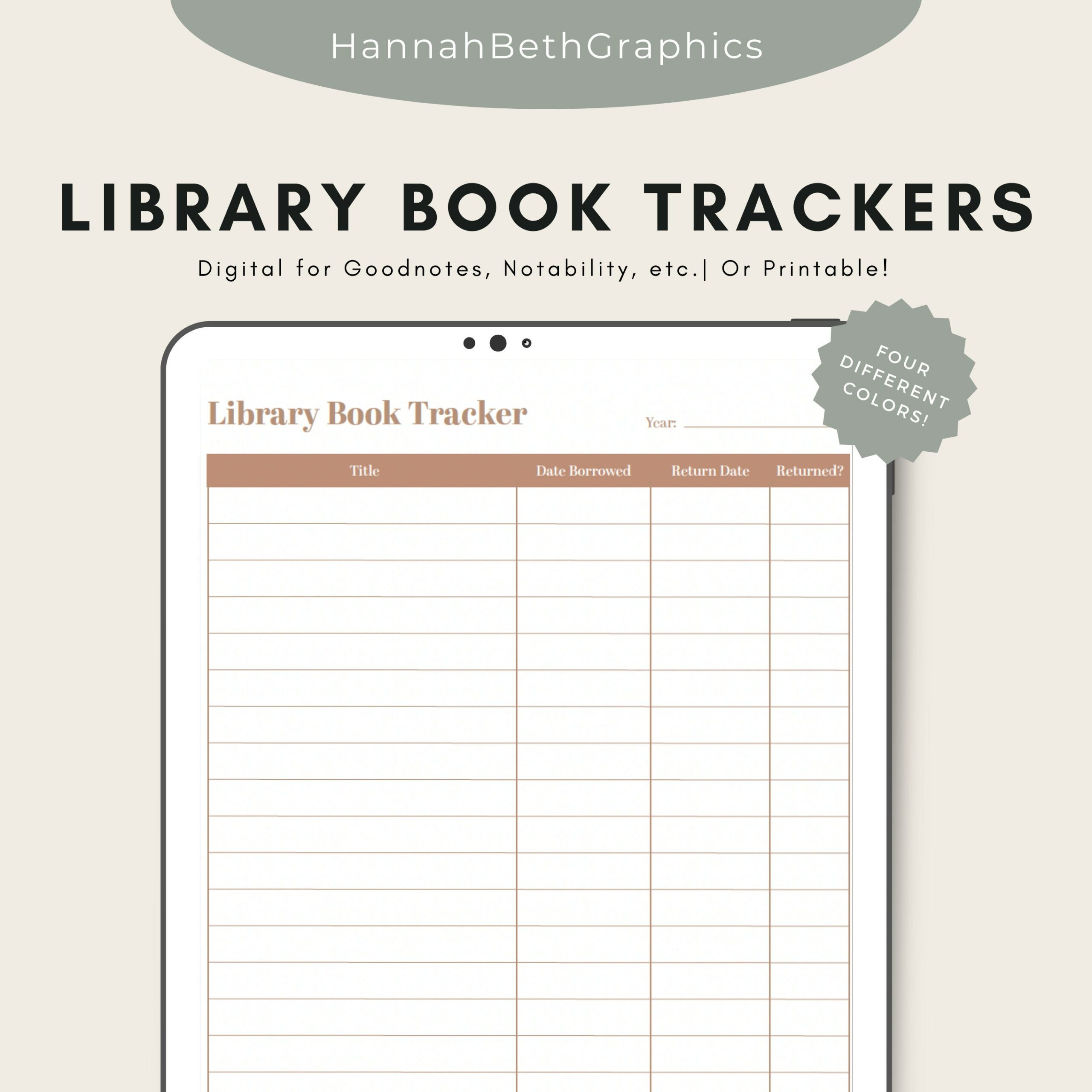 Library Book Return List Template