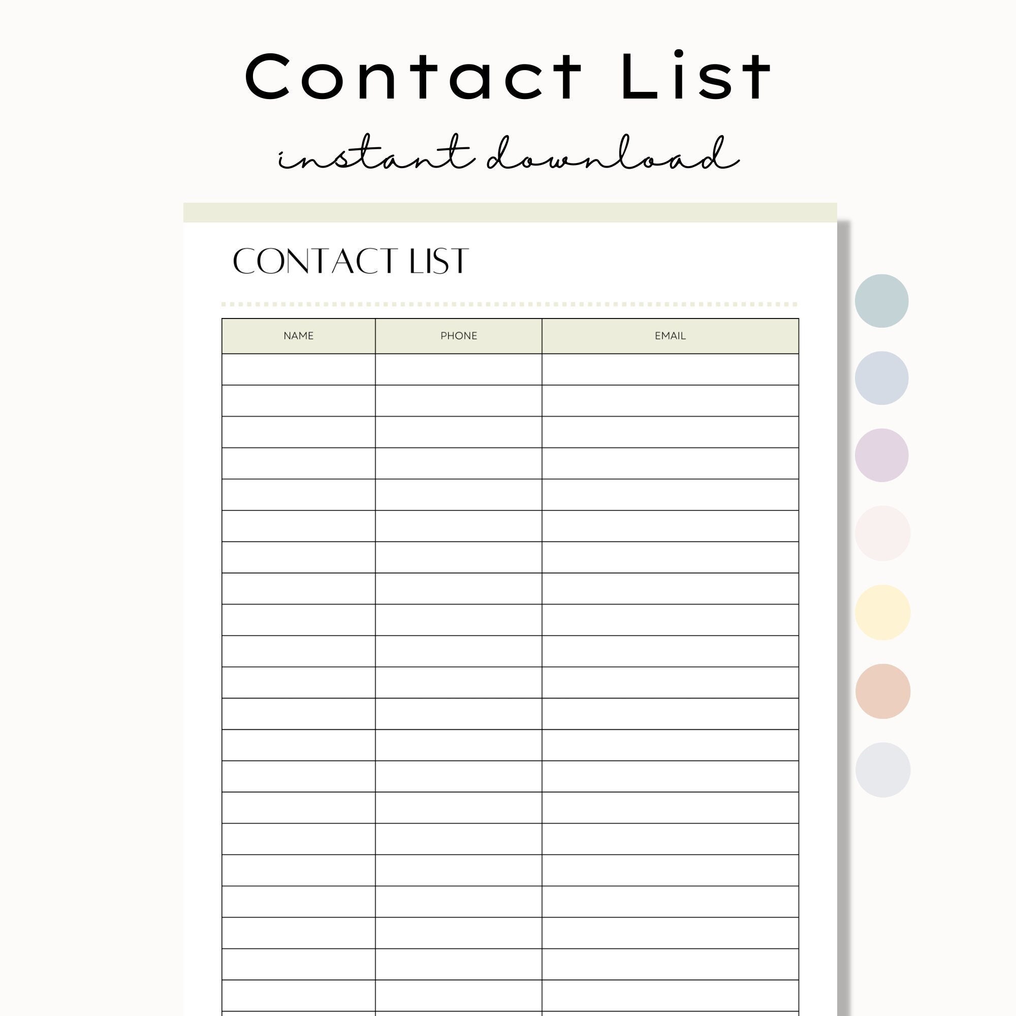 Point Contact File Point Of Contact List Template