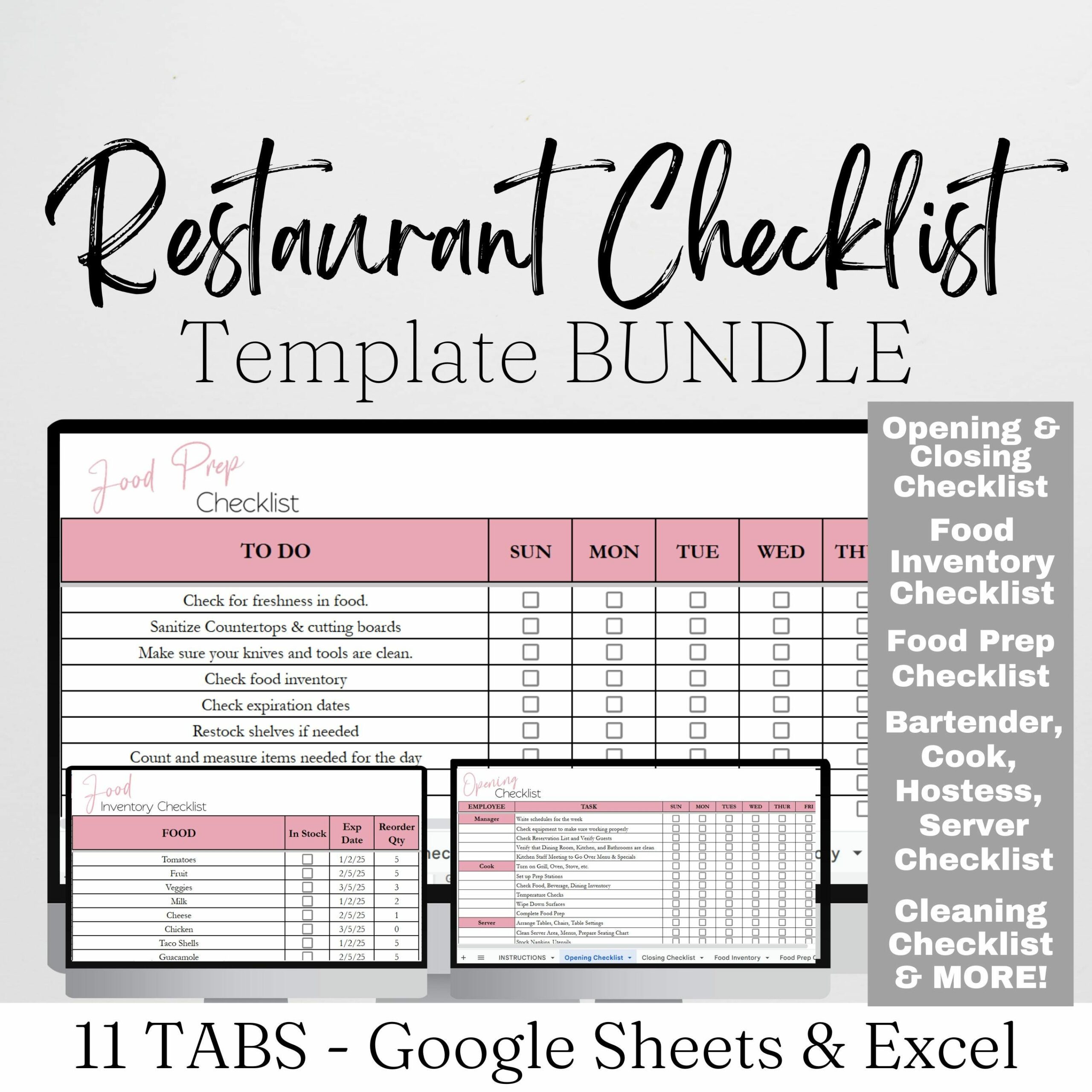 Restaurant Kitchen Prep List Template